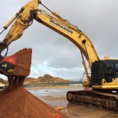McMahon Biorem of TPH contaminated soil allubucket attachment